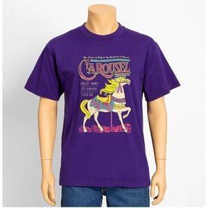 Jerzees Graphic Shirt XL Purple 1997 Carousel Musical Rogers Hammerstein Vintage